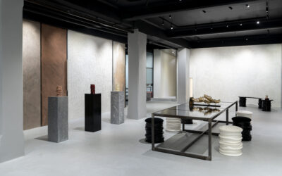 Restyling per lo storico flagship GOBBETTO di Milano. La resina diventa materia, forma, design.